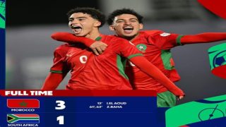 أشبال الأطلس يعبرون لنصف نهائي كأس إفريقيا للفتيان بعد فوزهم على جنوب إفريقيا بثلاثة أهداف لواحد.