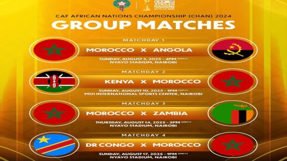 جدول مباريات المنتخب الوطني المحلي في دور المجموعات خلال شان 2024