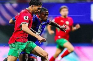 المنتخب المغربي يتأهل للدور الثاني من المونديال بعد انتصاره على هايتي برباعية. 12 FB IMG 1782352897190