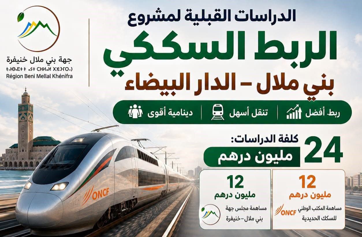 مشروع سككي مرتقب يربط بني ملال بالدار البيضاء مروراً بوادي زم وأبي الجعد وقصبة تادلة 12 FB IMG 1788456719500